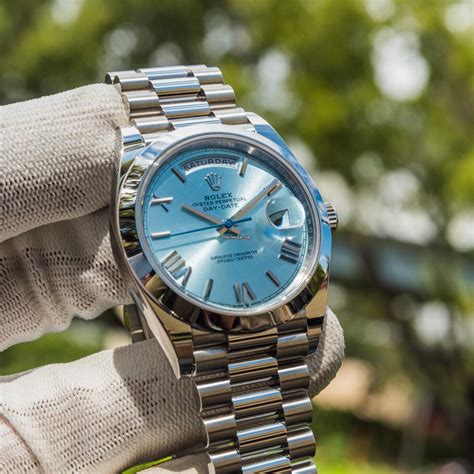 rolex day date 40 platinum blue|rolex day date platinum 40mm.